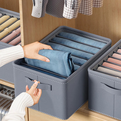 zspecial ®Thickened Clothes Organizer Box Foldable Grid Storage