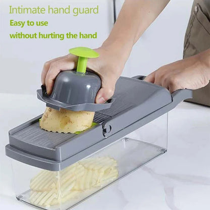zspecial ®16-in-1 Vegetable Chopper Cutter & Mandoline Slicer with Container | Kitchen Gadget Pakistan